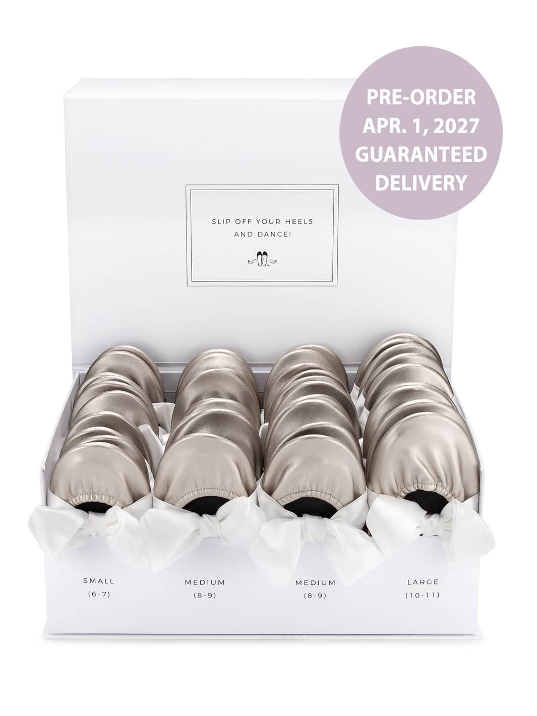 2027 April Pre-Order - 20 Pairs of Silver Rescue Flats (WHITE Display Box)
