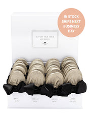 20 Pairs of Gold Glitter Rescue Flats (WHITE Display Box)