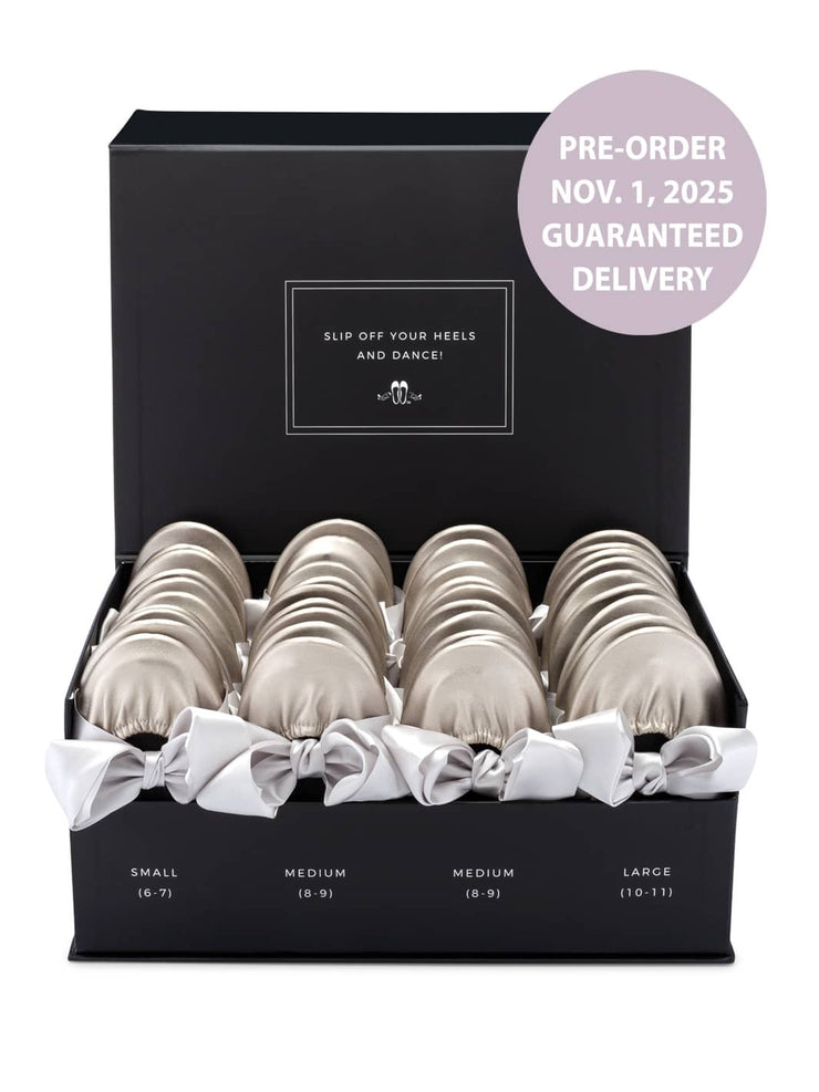 2025 November Pre-Order - 20 Pairs of Silver Rescue Flats (BLACK Display Box)