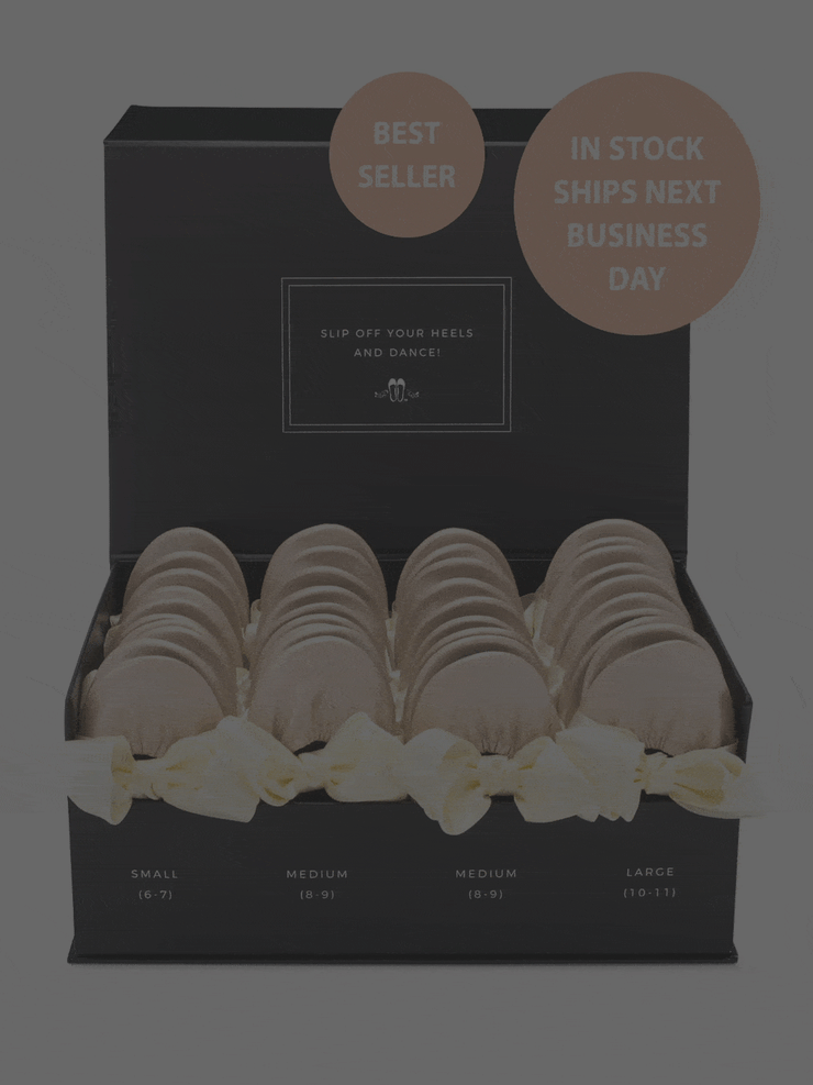 20 Pairs of Champagne Rescue Flats (BLACK Display Box)